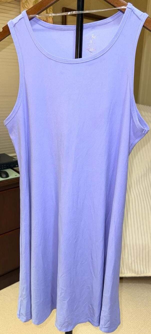 Just Be Sleeveless Scoop Neck Swing Tank Dress Purple Small